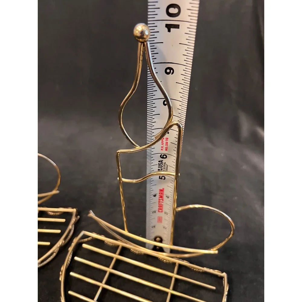HOMCO Gold Metal Wire Shelf | Set of 2 | Cottage Grandma Bow Y2K